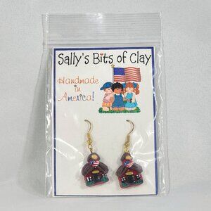 Kitschy Vintage 90s/ Y2K Handmade Patriotic Teachers Earrings 4th of July